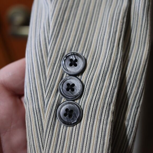 Berry Bicken Vintage Green Striped Pant Suit 12 - Picture 6 of 15